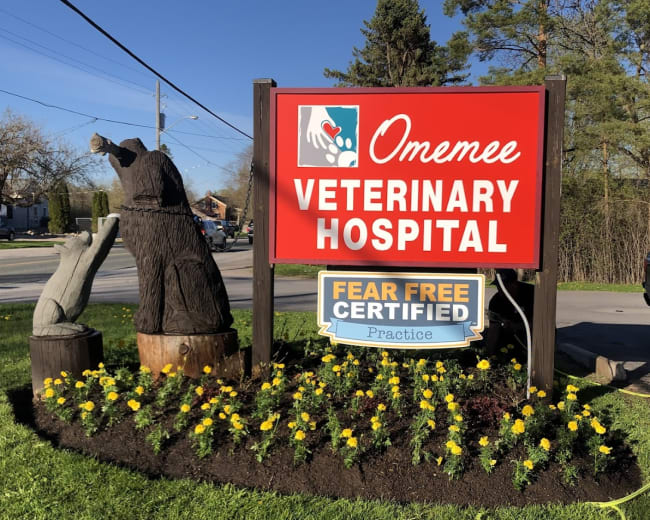 The Omemee Veterinary Hospital Sign.